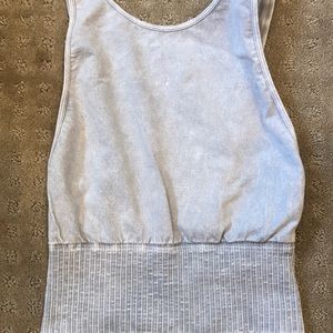 Free People Good Karma High Neck Crop Tank Washed iced gray